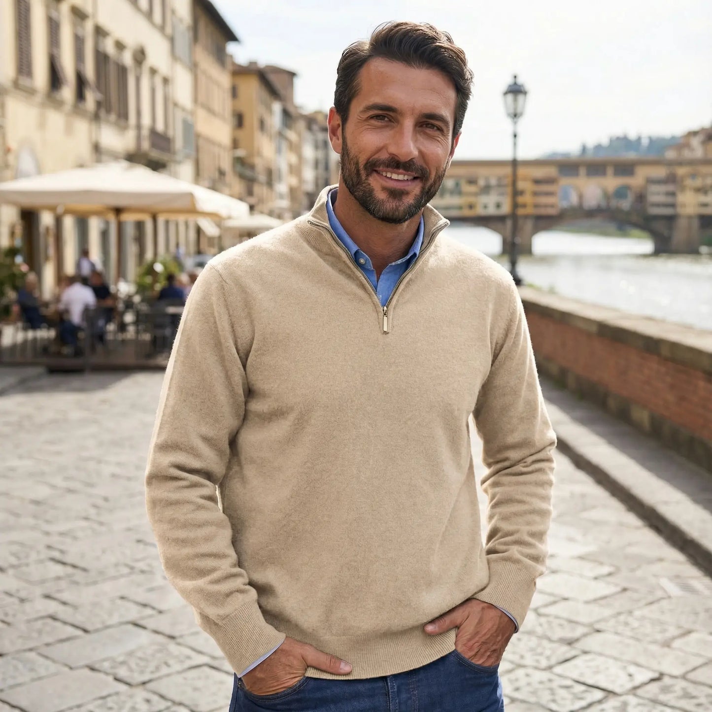 Maglione in Cashmere con Zip